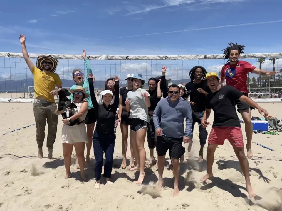 Loes lab members at volleyball